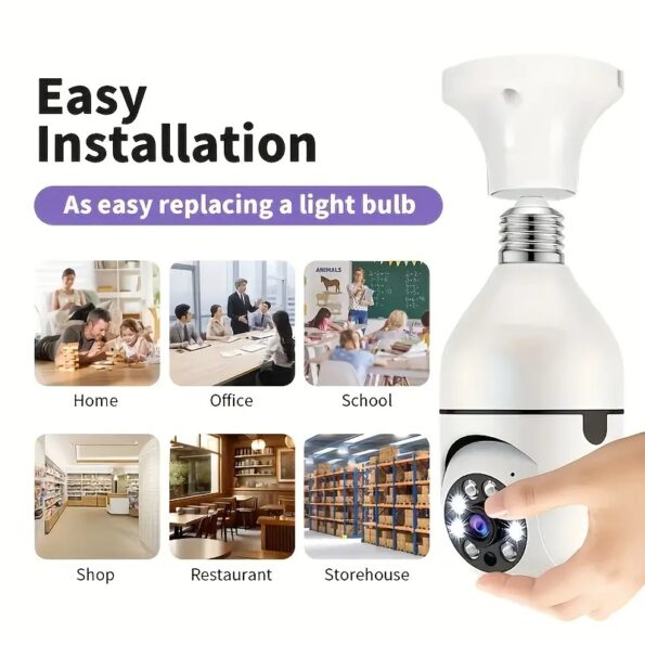 E27 Bulb Socket 1080p IP WiFi Camera HD - Image 3